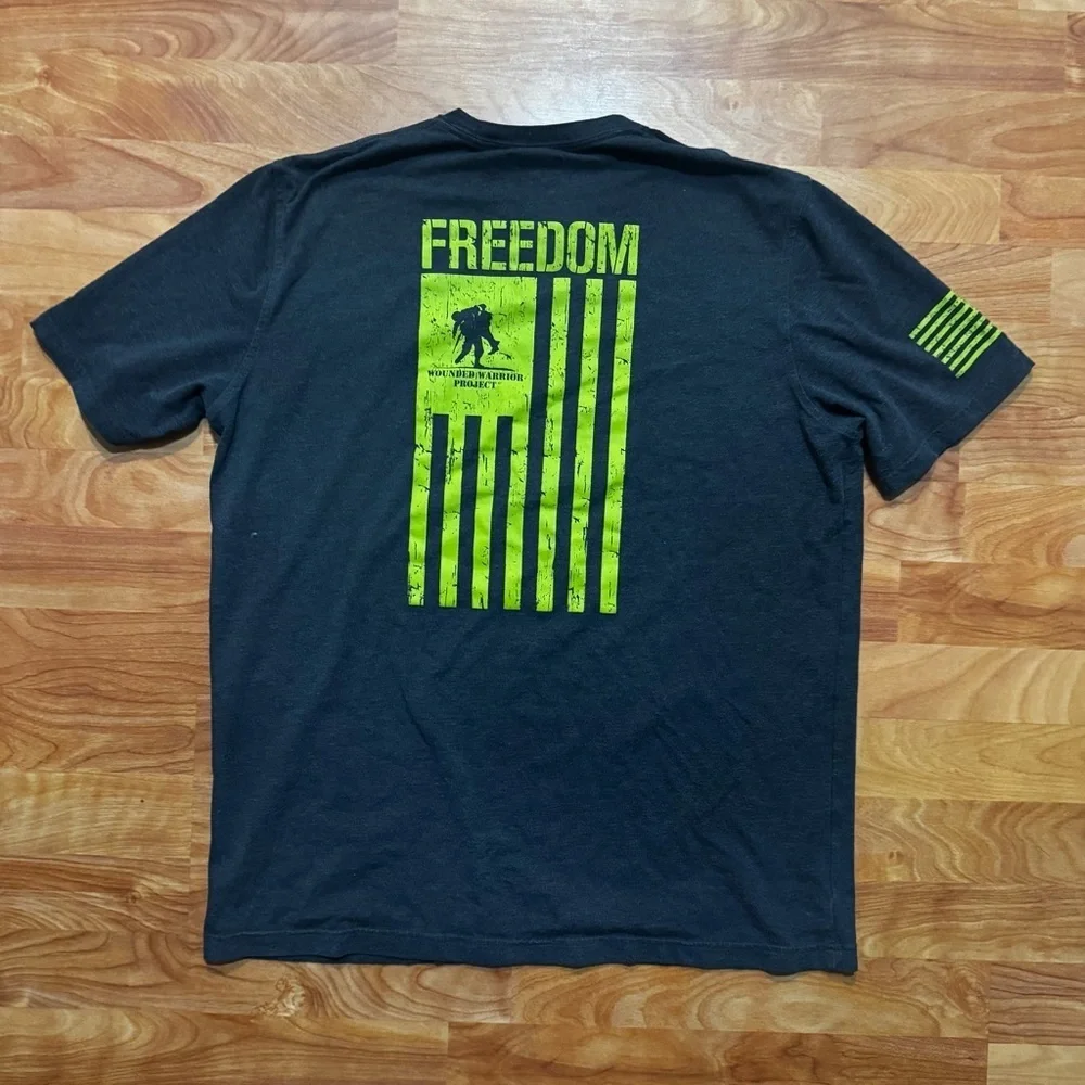 Under Armour Wounded Warrior Project T Shirt Gray UA Freedom USA Tee Men’s Sz L - Picture 8 of 13